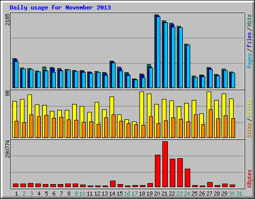 Daily usage for November 2013