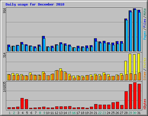 Daily usage for December 2018