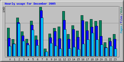 Hourly usage for December 2005
