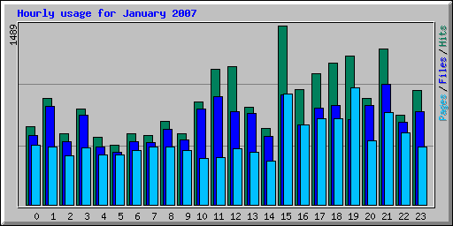 Hourly usage for January 2007