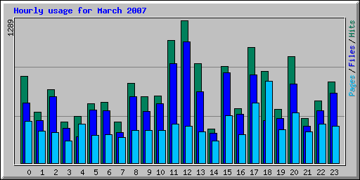 Hourly usage for March 2007