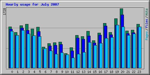 Hourly usage for July 2007