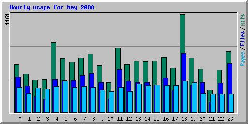 Hourly usage for May 2008