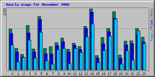 Hourly usage for November 2009