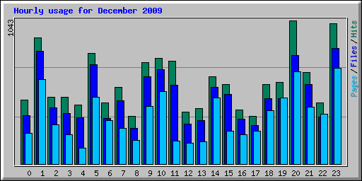 Hourly usage for December 2009