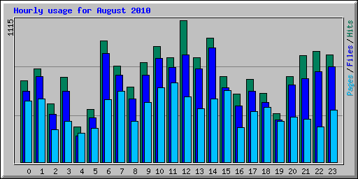 Hourly usage for August 2010