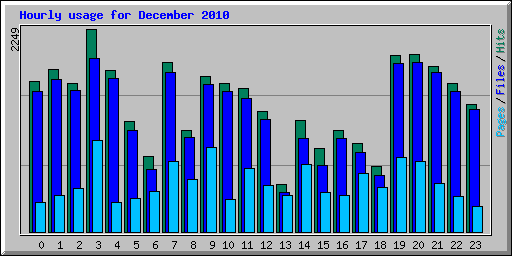 Hourly usage for December 2010