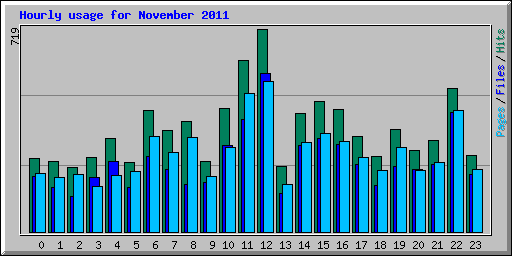 Hourly usage for November 2011