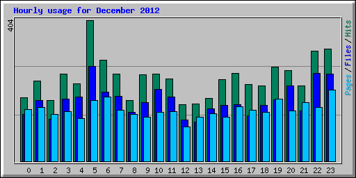 Hourly usage for December 2012