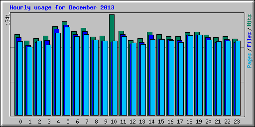 Hourly usage for December 2013