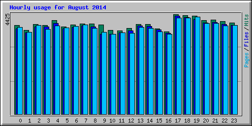 Hourly usage for August 2014