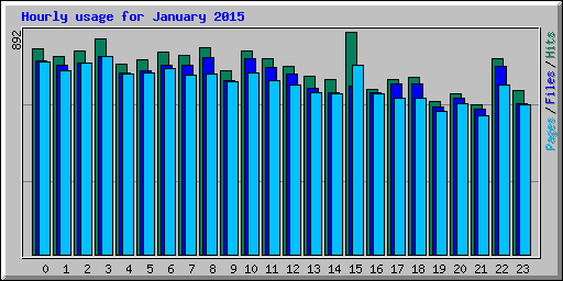 Hourly usage for January 2015