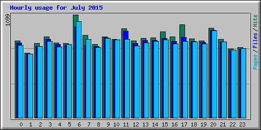 Hourly usage for July 2015