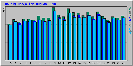 Hourly usage for August 2015