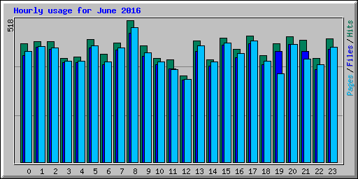 Hourly usage for June 2016