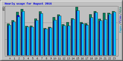 Hourly usage for August 2016