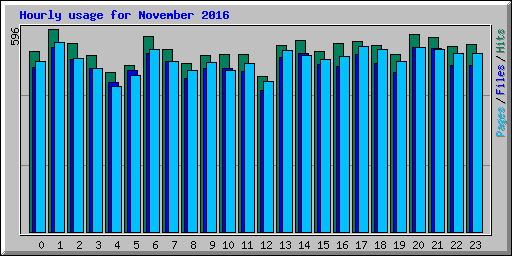 Hourly usage for November 2016