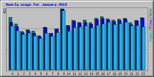Hourly usage for January 2018