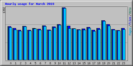 Hourly usage for March 2019