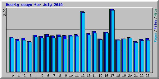 Hourly usage for July 2019