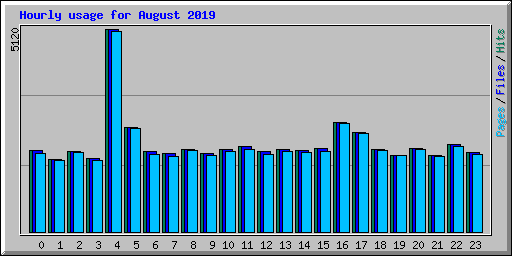 Hourly usage for August 2019