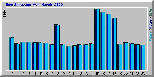 Hourly usage for March 2020